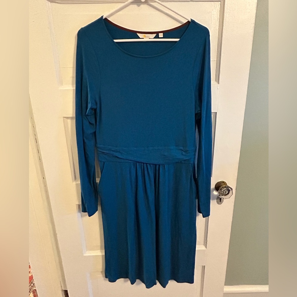 Boden Teal Long-Sleeve Dress in Size 10
